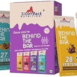 Silverback Nutrition Behind The Bar Protein Bar Box of 6, High-Protein Snack | 30 G, MIX Flavour | No Added Sugar | 28% Protein |No Preservatives |-image-40
