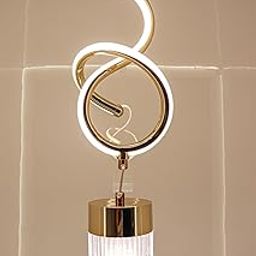 THE SWANART Modern Gold Spiral Pendant Light - Stylish LED Hanging Lamp with Crystal Accent and Adjustable Height, Perfect for Dining Rooms, Living Rooms, and Bedrooms-image-49