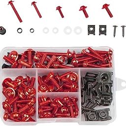 Jazzy Pearls®177x CNC Alloy M6 M5 Fairing Bolts Kit Bodywork Screws Nut for Red| Motors | Parts & Accessories | Motorcycle Parts |Total 177Pcs-image-10
