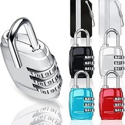 4Pack Luggage Locks, Waterproof Combination Padlocks 3 Digit Combination Padlock Codes with Alloy Body and 2Pcs Luggage Tags for School, Travel Bag, Suit Case, Lockers, Gym, Backyard, Bike Locks-image-22