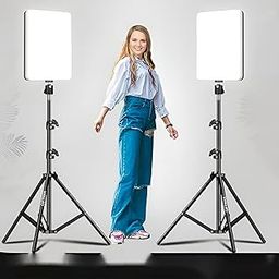 GiftMax® Photography LED Lighting Panel Light Remote Control for Live Stream Video Photo Lamp with Tripod (Panel Light 11 Inch + 6 Feet Stand (Pack of 2))-picture-10