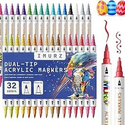 GOMTTS Acrylic Paint Markers with 32 Colours, Double Tips, Multi Surface Paint Pens-image-64