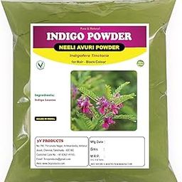 3V PRODUCTS Natural Indigo Powder for Hair Black Colour 400 Grams | Neeli Avuri | Neel Patti | Indigofera Tinctoria for Natural Hair Coloring (Pack of 4x100g)-11
