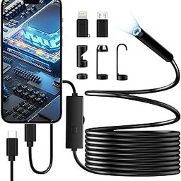 Endoscope Camera with Light, 1920P HD Borescope with 8+1 Adjustable LED Lights, IP67 Waterproof 16.5FT Semi-Rigid Snake Cord Inspection Camera for iPhone, iPad and Android Phone (Single-Lens)-28