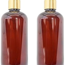 Amber Pet Bottle With Golden Cap Pump Bottle Unbreakable Plastic & Leakproof Storage Dispenser Refillable & Reusable Cosmetic grade For Liquid Handwash Sanitizer Lotion & Shampoo- 300ml Pack of 2-picture-44