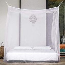 Heavy Quality Poly Cotton Material Mosquito Net, for Single Size Bed White -Colour (4x6.5 Feet)-0