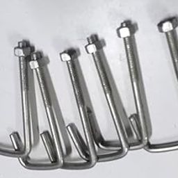Generic 8mm Threaded J Hook (Height - 110mm) L Type (6 Pcs) - Iron, 100% Iron, Hook-image-41