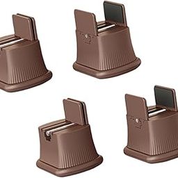 UJEAVETTE 4X Bed Leg Riser Support Nonslip Chair Height Extenders for Home Chair Desk Brown-image-9