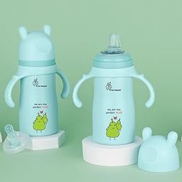 R for Rabbit Steebo Fusion Premium Stainless Steel Spout Cup for Baby, Leak & Spill Proof BPA Free Soft Silicone Straw Drinking Spout Sipper Bottle for Baby Boy & Girl of 6+ Months (270ml, Lake Blue)-90