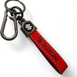 Compatible with Suzuki Leather Keychain with Metal Ring | Leather Material Embossed Logo Design | Scratch-Free Design-74