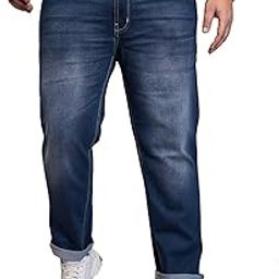 Plus Size Men's Regular Fit Washed Jeans-image-61