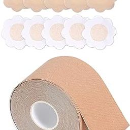 Breast Roll -Breast Shaper & Lifter, Boob Tape with 10 Nipple Pasties, Breathable Breast Support Boobtape, 5-meter Breast Lift Tape for Backless, Skin Friendly Adhesive Tape-image-19