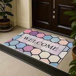 HomeStrap Welcome Door Mat for Home Entrance | Anti Slip Rubber Floor Mat for Home & Office Door | Multicolour-image-63