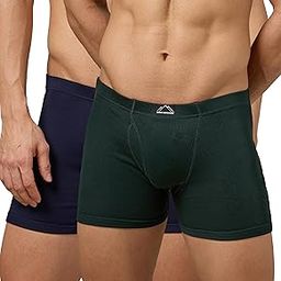 Anti Bacterial Premium Cotton Rib Solid Trunks Underwear for Men with No Marks Waistband - Moisture Wicking and StayFresh Treatment (Pack of 2)-29