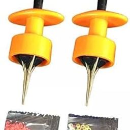 CALANDIS™ 2xLive Bloodworms Lure Clips Hanger Earthworms Hook Clips Fishing Rubber Bands Yellow | Sporting Goods | Fishing | Fishing Equipment | Other Fishing Equipment-10