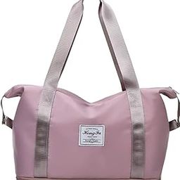 Travel Duffel Bag, Sports Tote Gym Bag, Shoulder Weekender Overnight Bag for Women (Pink)-image-57