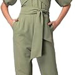 Department5 Light Green Drop Shoulder Front Tie Jumpsuit-picture-39
