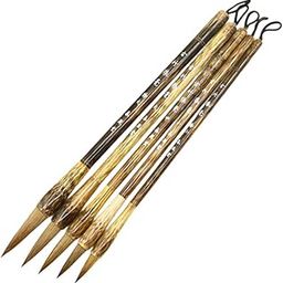 5Pcs Chinese Calligraphy Brushes Crafts Accessories Learning Writing Brushes Brown|Crafts | Art Supplies | Drawing & Lettering Supplies |5Chinese Calligraphy Brushes-picture-26