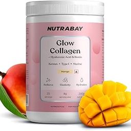 Nutrabay Korean Marine Glow Collagen Peptides with Hyaluronic Acid & Biotin for Skin Radiance, 200 Gram, Flavor - Mango-image-18