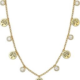 Chic Zirconia Tree of Life Charm Necklace for Women | Anti Tarnish Jewellery Simple Necklace for Girls Stylish | Dainty Jewellery for Women Adjustable Chain for Girls | Mothers Day Gift for Mom-image-12