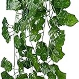 Tdas Artificial Plants with Pot Leaves Hanging Ivy Garlands Plant Greenery Vine Creeper Home Decor Door Wall Balcony Decoration Party Festival Craft (1 Pcs Grapes Plant)-picture-13