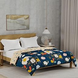 Urban Space 100% Cotton Reversible Dohar, AC Blanket for Double Bed Size, Soft Light-Weight 3 Layered Bed Blanket (Lion King Navy, Double - 86 x 95 inch)-image-19