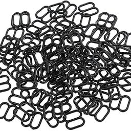Bhavya Enterprises Plastic Lingerie Bra Strap Sliders Adjuster Hook Clips and Rings Set for Corset Garter Bikini Bra Underwear Lingerie Pack of -100 (12 mm, Black)-image-71