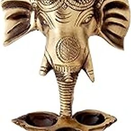 Two Moustaches Brass Ganesha Wall Hanging Diya with Bells for Home Decor, Brass Hanging Diyas Oil Lamp, Diwali Gifts, Diyas for Diwali, Ghanti for Pooja, Brass Diya, Temple Decor, Standard, Pack of 1-image-61