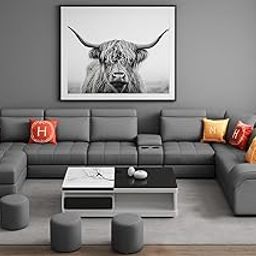 GRAPEWOOD Colsen Modern U-Shaped Sectional Sofa Set 9 Seater, Sofa Couch with 3 Puffy for Hall (Dark Grey Colour) Premium Leatherette Fabric Sofa-image-41