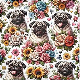 ODAWA Spring Garden Bloom Camera Lens Protector Self Adhesive 13.8 x 13.8 Inch Protective Film Lens Protector for Camera, flower pug, 17.7x17.7in, flower pug-image-36