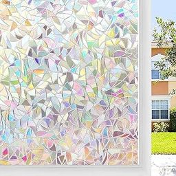 HIYON Blackout Film 16.7 x 26.4 inches (40 x 200 cm) Stained Glass Seals by Light Invisible Window Film Frosted Glass Film Cuttable Easy Installation Suitable for Office and Home, Crescent Moon-image-46