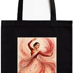 Black Cotton Tote Bag with A4 Printable Pocket | Art & Aesthetic Design | Reusable, Stylish, Eco-Friendly Zipper Tote for College, Shopping & Travel-image-27