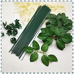 TIED RIBBONS Stem Wire for Flower Arrangements - Set of 50 (Green, Extra Large 40 cm Each)-image-27