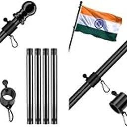HASTHIP 150CM Telescoping Metal Flag Pole Truck Mount Kit Stainless Steel Hitch Holder 360 Tangle-Free Rustproof Universal for Indian Independence Day 2 PCS-picture-5