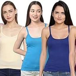 Women's Regular Fit Super Combed Cotton Camisole, Under-Shirt, Stretchable and Body-Hugging, Pack of 5-picture-54