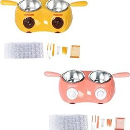 Furnace Machine with Double Bowls Electric Chocolate Fondue for Candy Cheese Yellow-43