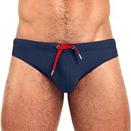 Minaso Men's Swimwear Bikini Swimming Briefs Pad Swimsuits Board Surf Shorts Trunks, Navy, L-image-64