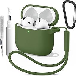 Meliya Case for AirPods 4 (2024), Wireless Charging, Powerful Drop Protection, Tough Magnetic Cover with Cleaning Pen for Apple AirPods 4th Generation- Green-29