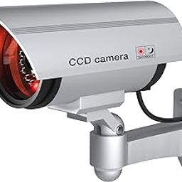 BASI Dummy Camera with Flashing LED Light, Dummy Camera, Security Camera, Indoor and Outdoor Surveillance Camera, Wall Mount, Wireless, Silver, CCTV-picture-14