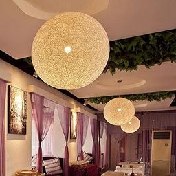 STYLEHEAVEN Rattan Wicker Ball Ceiling Pendant Lamp Shade with Hole 20cm Beige|Home & Garden|Lamps, Lighting & Ceiling Fans|Lamp Shades-image-16