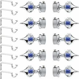GLOXY ENTERPRISE Aluminium Single Diamond Curtain Brackets – Dark Blue Parda Holders with Support Fittings, 1-Inch Curtain Knobs for Door & Window, Set of 5 Pairs (10 Brackets)-image-54