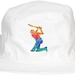Cotton Classic Packable Beach Outdoor Fishing Bucket Sun Hat for Men Women Adult Boys Teen Round Big Wide Brim Floppy Summer Sun Protection Pack of 1pcs Black Hat (White Cricket A12)-image-68