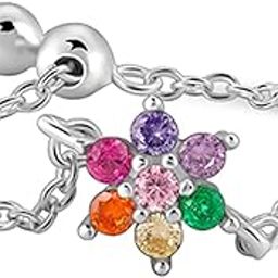925 Silver All My Colours Chain Ring, Adjustable | Gifts for Women and Girls | With Certificate of Authenticity and 925 Stamp | 6 Months Warranty-image-7