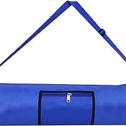 Panchtatava Full Zipper Yoga Mat Bag, Exercise Mat Carry Bag with Single Pocket and Broad Shoulder Strap (Yoga Mat Cover)- (Solid Blue)-image-98