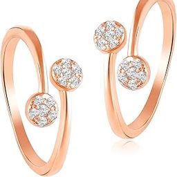 Cubic Zirconia Studded 925 Sterling Silver Adjustable Stylish Toe Ring Rose Gold Plated Bichiya Fine Jewellery Gift for Women-16