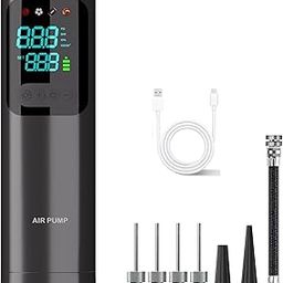 DDUO Portable Electric Ball Pump, Air Pump with Digital Gauge for Exercise Ball Basketball Football Soccer Ball Electric Pumps 17PSI 4000mAh-image-45