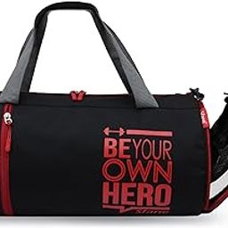 Gym Bags for Men with Separate Shoe Compartment Sports Gym Bags for Women Unisex Duffle Bags for Gym for Carry & Travel Adjustable Duffel Bags Sports Bag (Red & Black).-image-103