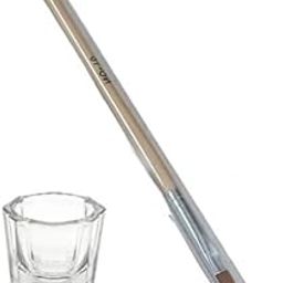 ZAUKY BEST Nail Art Acrylic Brush 10 No And one crustal glass (Brown, white)(COMBO PACK)-image-29
