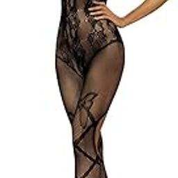 Lingerie Exotic Bodystocking Fishnet Cut Out Lingerie Mesh Bodysuit One Piece Babydoll Outfits - Free Size-image-70