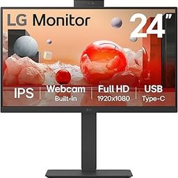 LG 24BA850 IPS Full HD (1920 x 1080) Monitor, 24", 100Hz, DP, HDMI, USB-C with PD90W, Built-in Full HD Webcam, mic, and Speakers, Height/Tilt/Swivel/Pivot Stand, Anti-Glare, Energy Star, TCO, Black-picture-15